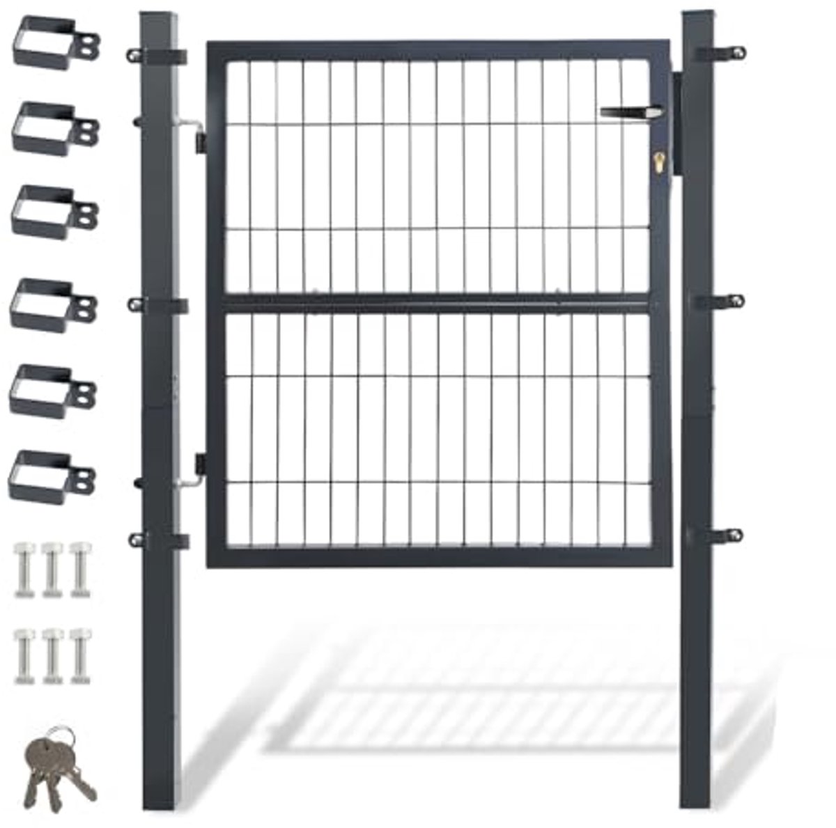 Metalen Tuinpoort van Verzinkt Staal 100x100 cm - Robuuste Hekdeur met Sleutelset