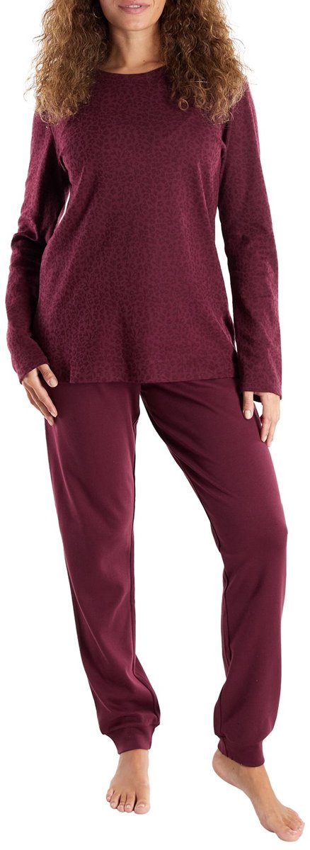 Götzburg dames pyjama interlock - bordeauxrood