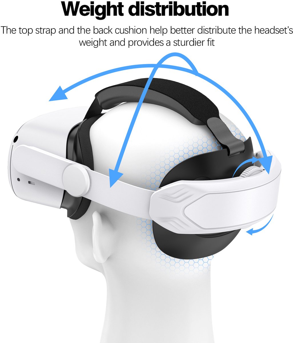 Geschikt voorMeta/Oculus Quest 2 comfortabele hoofdband VR smart accessoires thumbnail 4