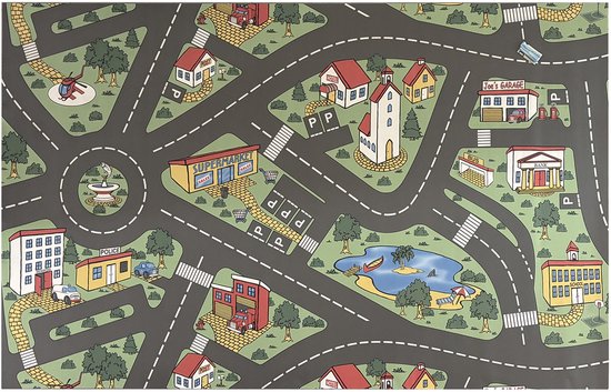 Speelkleed - Stratentapijt Vinyroute 140x200cm - Veelkleurig van Vinyroute — afbeelding 4