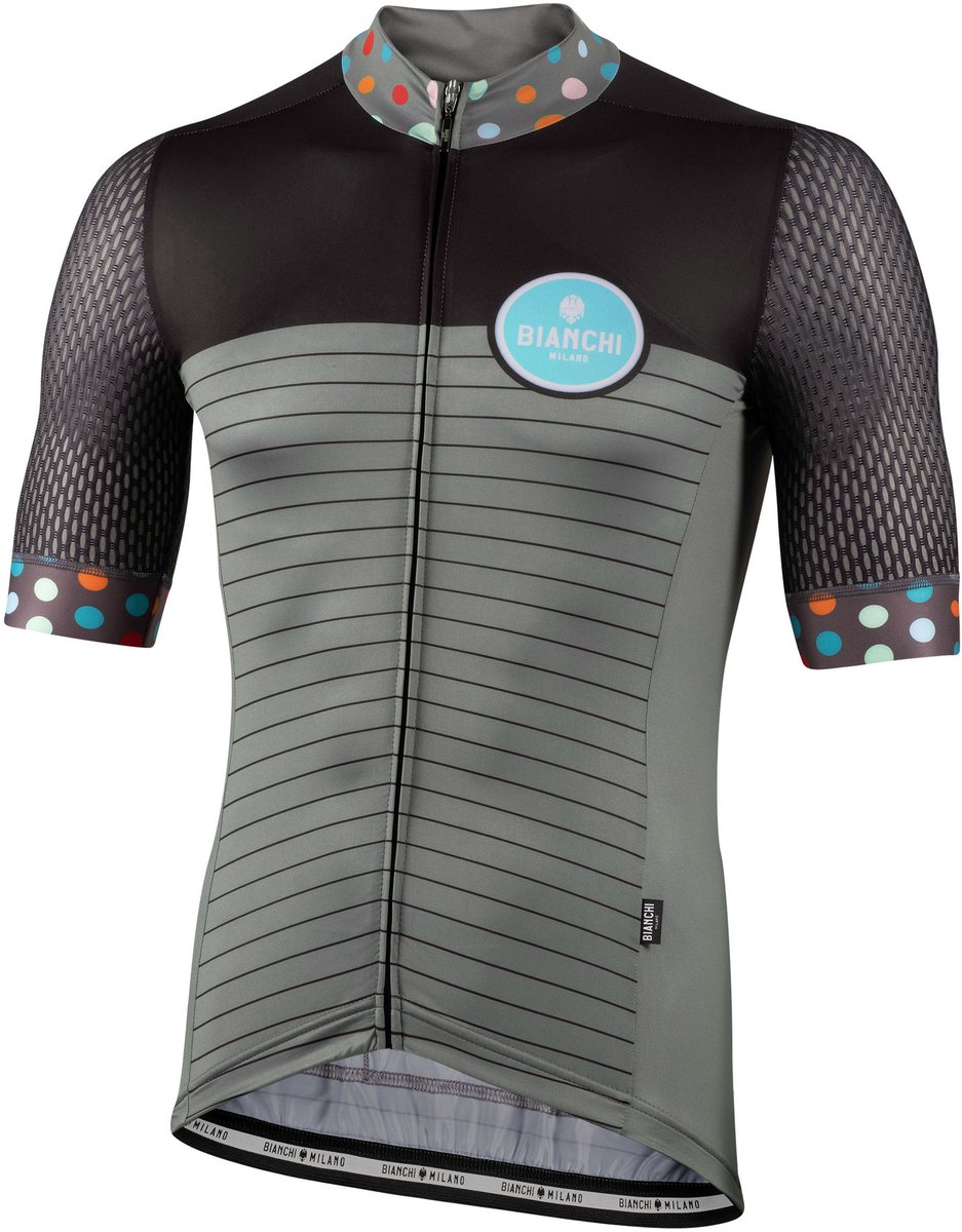 Bianchi Milano TALORO Fietsshirt korte mouwen Heren Olijfgroen Zwart - VERDE OLIVE NERO - L
