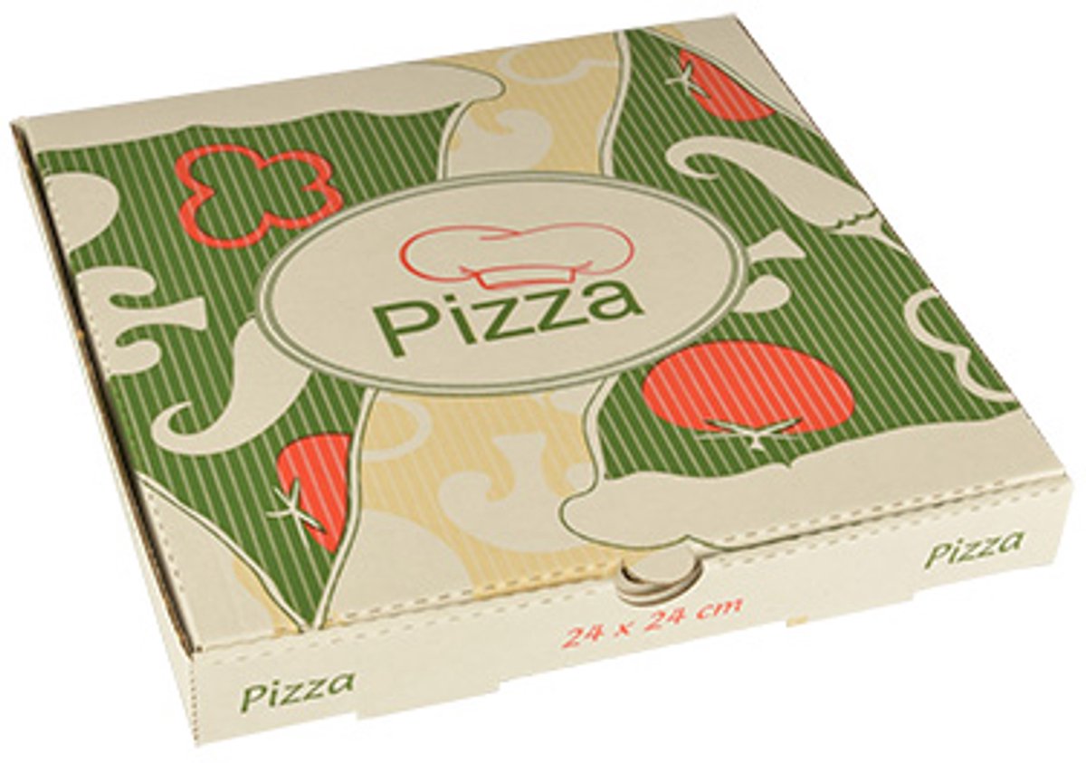 Image of 100 Pizzadozen, Cellulose pure hoekig 24 cm x 24 cm x 3 cm