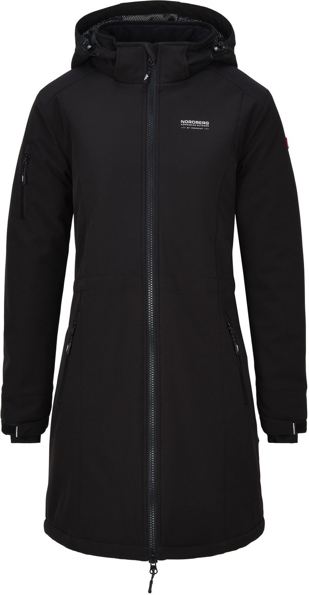Nordberg GITTE - Lange Winterjas - Dames - Zwart - Maat 3XL