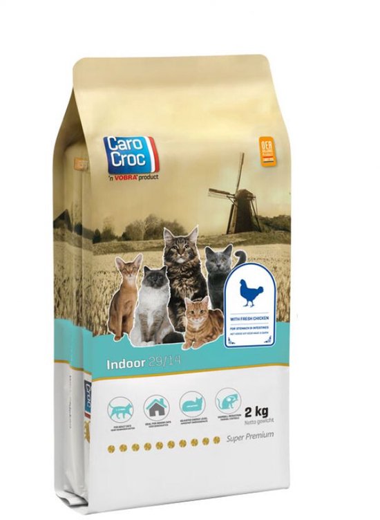 CaroCroc Indoor - Kip - Kattenvoer - 2 kg
