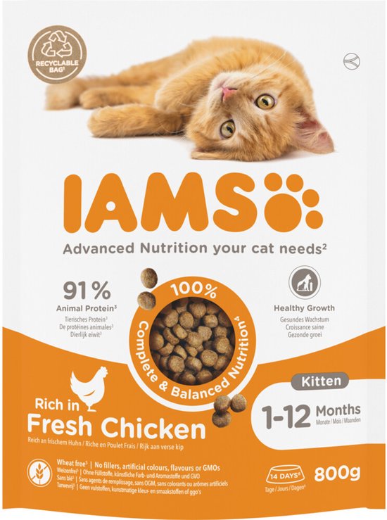 IAMS Kat Kitten/Junior Kip - 5 x 800 gr - Voordeelverpakking