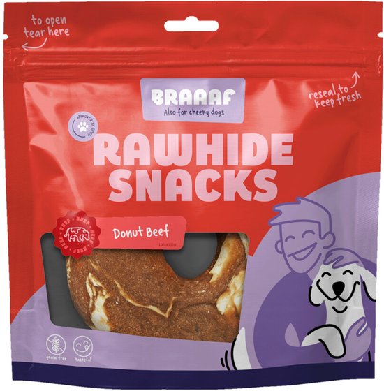 Braaaf Donut Hondensnack Vlees & Vis 10-12 cm - 115 gr