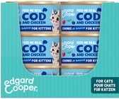 Edgard & Cooper Kattenvoer Graanvrij Natvoer voor Katten Junior Gesteriliseerde of Actieve Kitten Kat Natuurlijke Stukjes in Saus 85g x 18 Verse Kabeljauw & Kip, Smakelijk en uitgebalanceerd, Vers vlees