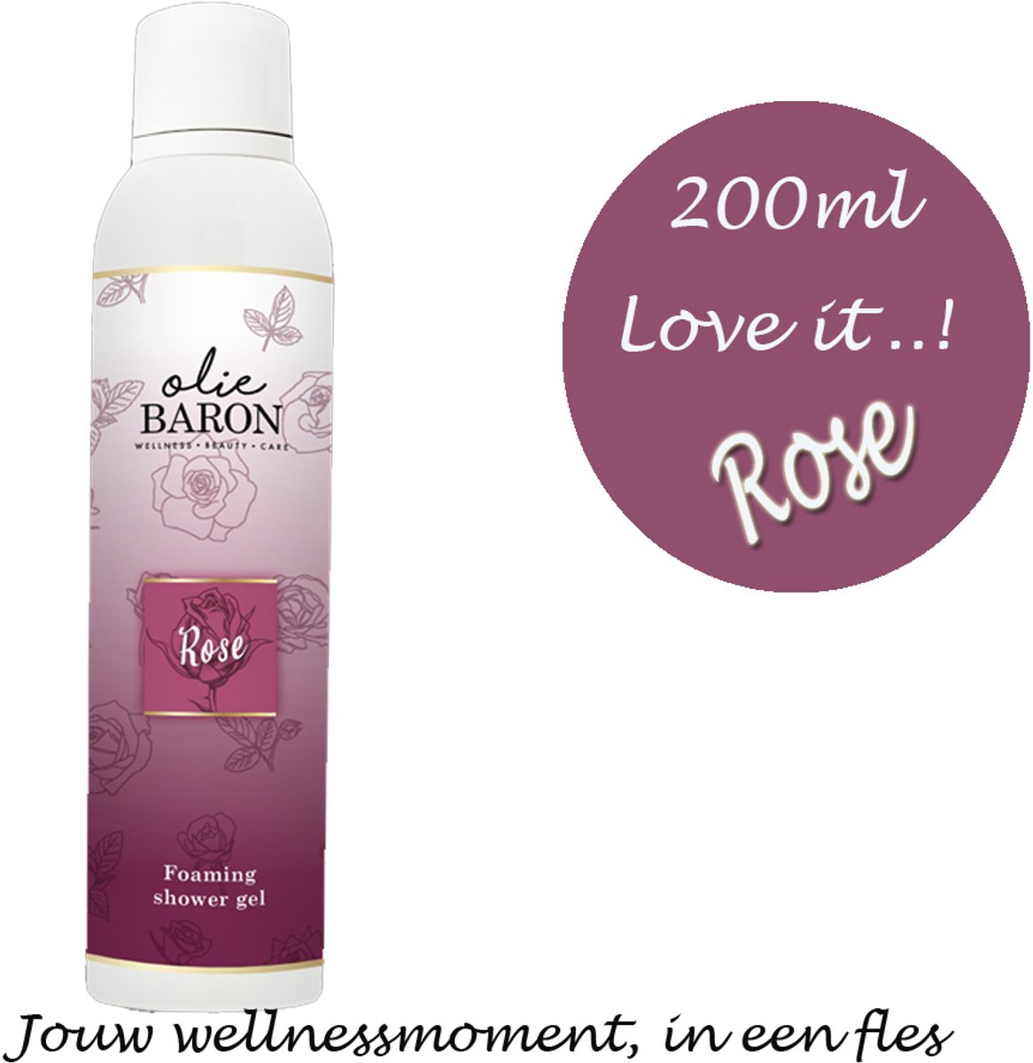 Foaming Shower Gel- Rose –Verwenmoment voor thuis – luxe die je voelt- 200 ml