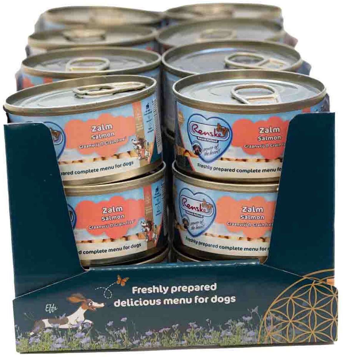 Renske Graanvrij vers bereid zalm natvoer hond (blikjes) 1 tray (24 x 95 g)