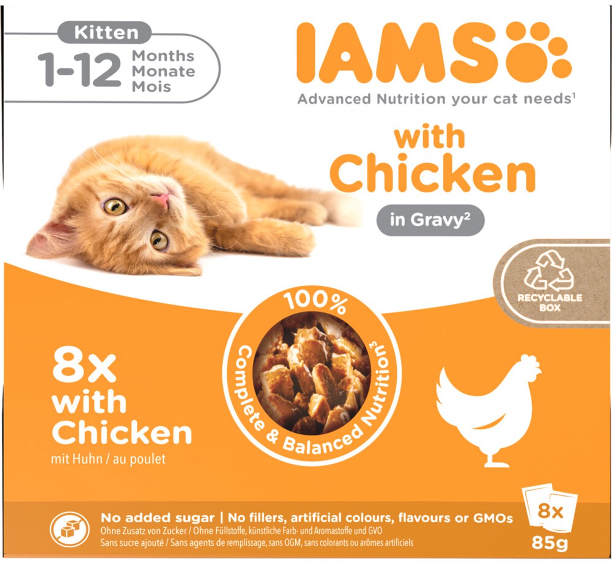 IAMS IAMS Delights Kitten Gravy Multipack Kip - 8 x 85 gr