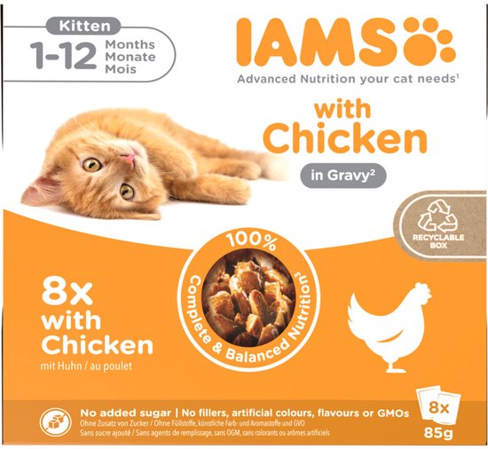 IAMS Delights Kitten Gravy Multipack Kip - 8 x 85 gr