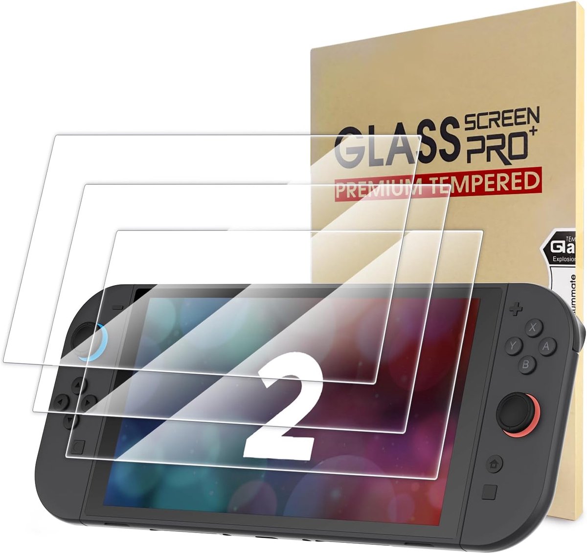 Zandarix Geschikt voor Nintendo Switch 2 - 3 Screenprotector - Anti-bubbel