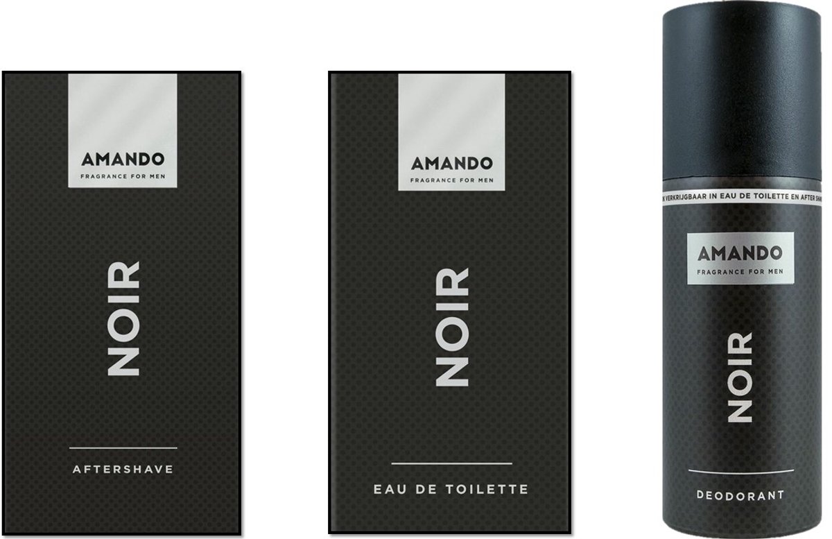 Amando Noir - Set - After Shave 50 ml / Eau de Toilette Spray 50 ml / Deo Spray 150 ml