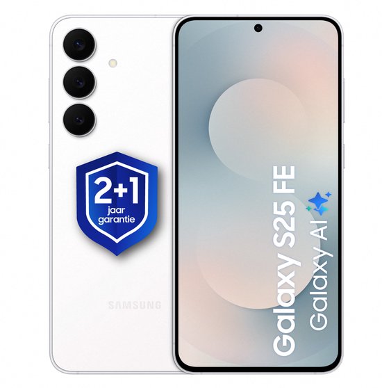 Samsung Galaxy S25 FE - 128GB - White - 1 jaar extra garantie - Bol