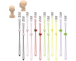 12 stuks - Kinderbrillenband - Brillenband voor heren en dames - Antislipband voor kinderbrillen - Anti-verlies en valbeveiliging - Verstelbare lanyard met kleurrijke elastische band - Geschikt voor sport, hardlopen en kamperen