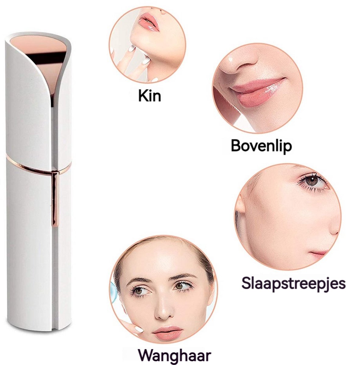Mini gezichts-epilator - oplaadbaar - wit thumbnail 6