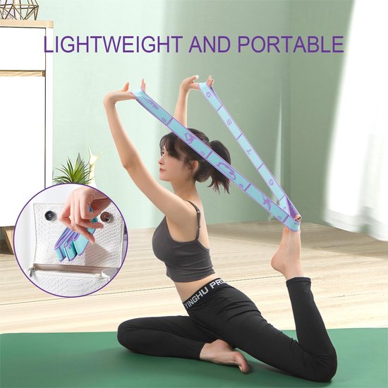 Elastische yogaband voor fysiotherapie, dans, yoga, pilates, gymnastiek, elastische pilates, elastische band voor vrouwen en mannen van Merkloos — afbeelding 3