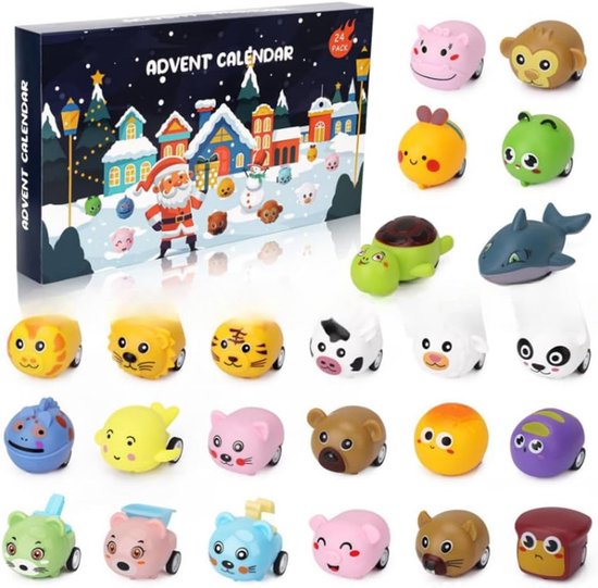 Adventskalender 2025-adventskalenders-adventkalender dames-Adventskalender 2025 - 24 stuks - Dieren - Achterkant - Adventskalender - Luid vliegend - Zwart-28x22x4.5cm