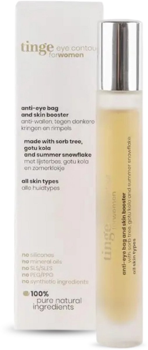 Tinge Eye Contour – Verfrissend Oogserum tegen Wallen en Rimpels – Voor vrouwen - Natuurlijk, Vegan – 10 ml
