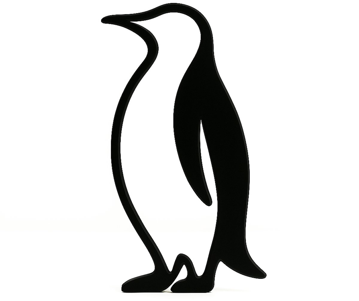 Pinguïnbeeldje - zwart - 20 cm hoog