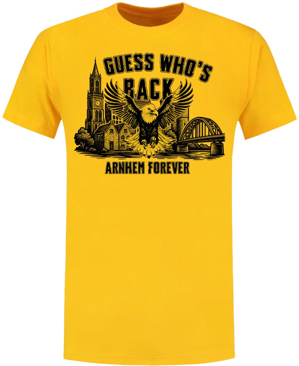 Arnhem Forever Geel T-shirt - voor geel zwart - adelaar - voetbal - shirt