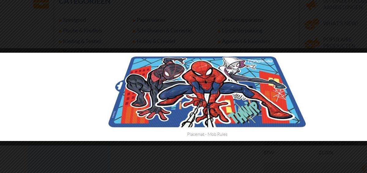Spiderman: Placemat - Mob Rules, Kinder placemat, Spiderman, Placemat
