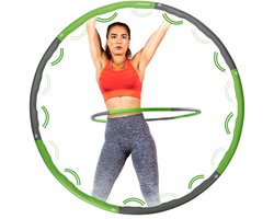 Tunturi Fitness Hoelahoep - Fitness hoepel - Fitness hulahoop - 1,8 kg - Groen/Grijs - Incl. gratis fitness app