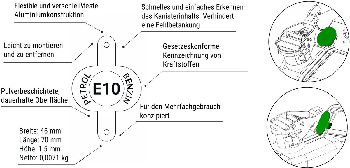 BW® 3x Sicherungsstift für Kraftstoffkanister Metall Benzinkanister - 3 Stück - Made in Europe