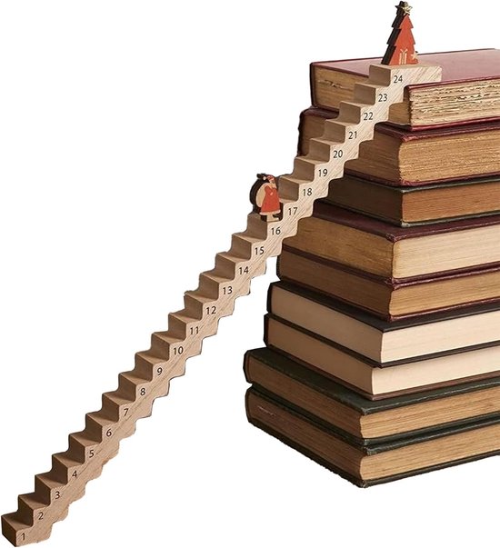 Adventskalender 2025 - Kerst Adventskalender-24-daagse aftelkalender - Houten kerstman-trappenkalender - Grappige kerstman-trappenaftelkalender - Geschikt voor thuis, kantoor, bureau, kerstversiering - Creatieve vakantiecadeaus