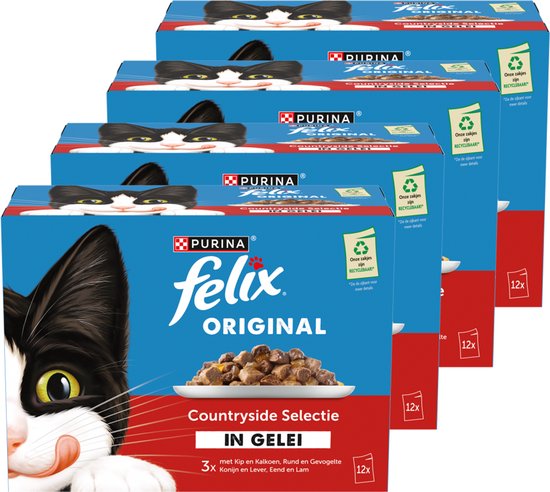 Felix Original in Gelei - Kattenvoer Natvoer - Countryside Selectie - 48 x 85 g