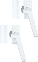 AXA Raamsluiting 2 stuks - 3302 - Raamkruk - Niet afsluitbaar - Rechts naar buiten draaiend - Aluminium Wit