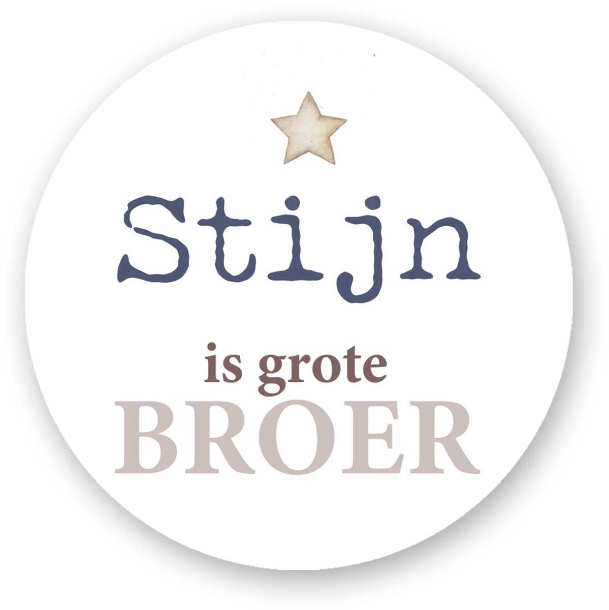 Sluitstickers geboorte – gepersonaliseerd – [Naam] is grote broer – 4 cm – 25 stuks – stickers met naam – geboorte traktatie