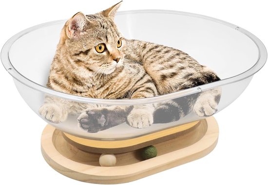 Jiupety Kitten Cat House for Cats, Indoor Cat Bed, Kitten House Suitable up to 3.2kg Cat, Cartoon Cat House, Grey, S