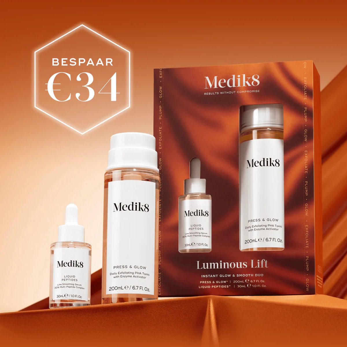 Medik8- Luminous Lift - Press & glow + Liquid peptides
