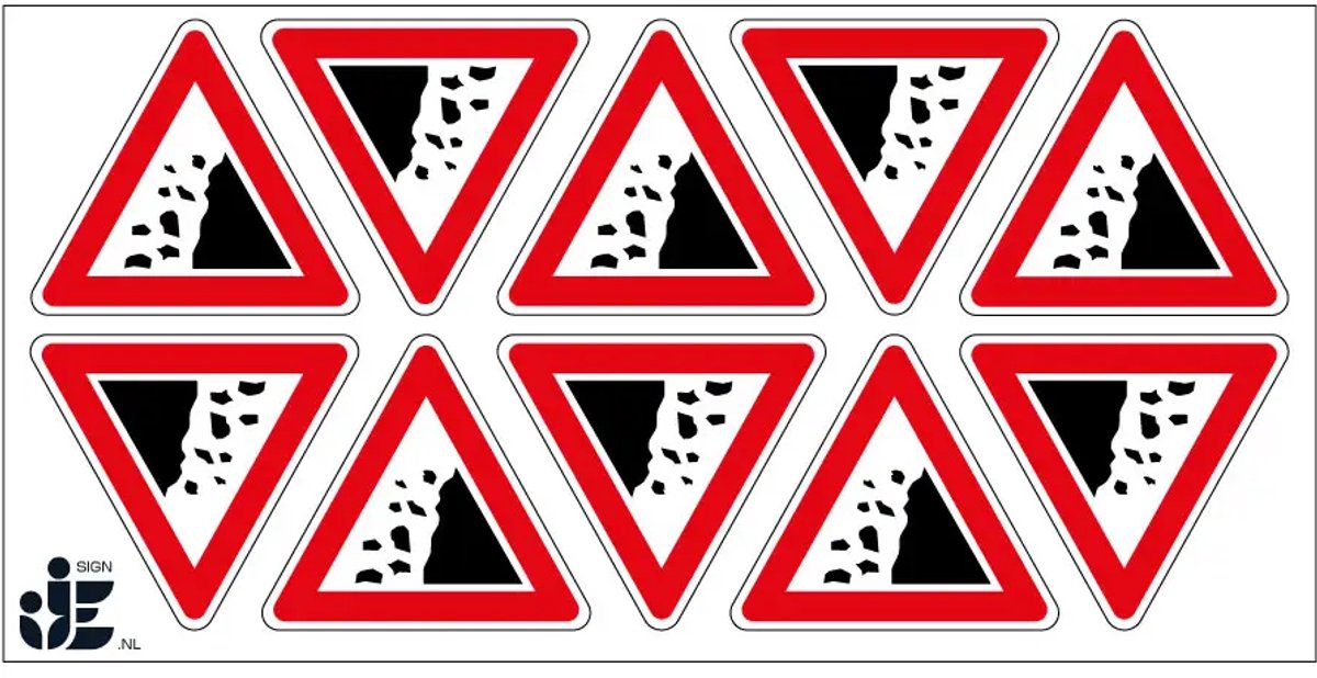 Vallend gesteente sticker | 5 cm - 10 stuks per vel