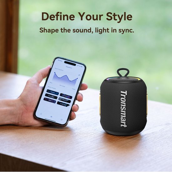 Tronsmart T8 Mini Bluetooth Speaker IPX7 Waterproof 20H Playtime 360° Sound 16W Bass Bluetooth 5.3 APP Control van Tronsmart — afbeelding 4