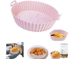 Siliconen mal, airfryer bakplaat，siliconen bakmat, airfryer-voering, herbruikbaar, bestand tegen hoge temperaturen, geschikt voor airfryer, oven, magnetron (17,5*5cm, lichtroze)