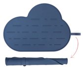 Baby on the Move - Yummy Mat - 2in1 Placemat & druipmat - Oprolbaar & meeneembaar - Vaatwasbestendig - Stofafstotend - Denim