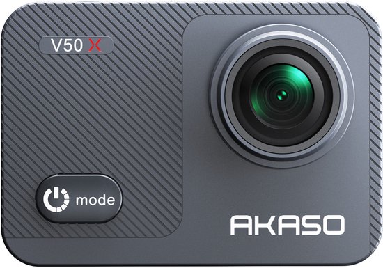 AKASO V50X Action Camera 4K – Touchscreen – 40m Waterdicht – 4× Zoom – Afstandsbediening – Inclusief Waterdichte Behuizing & Helm Accessoires – Onderwatercamera