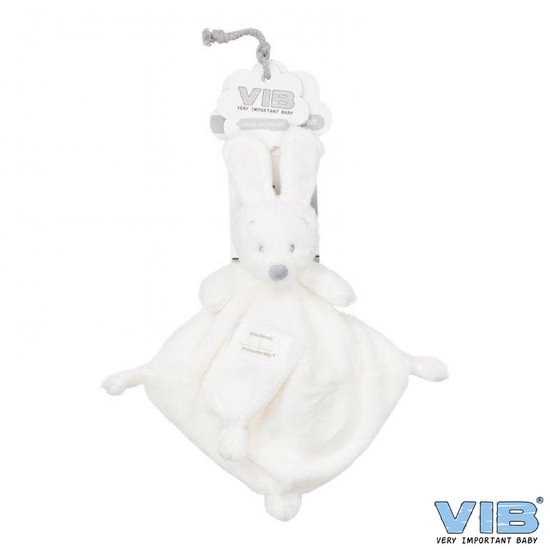 VIB® - Knuffeldoekje Konijn - Wit - Babykleertjes - Baby cadeau - zwangerschap aankondiging - geboorte cadeau van Merkloos — afbeelding 2