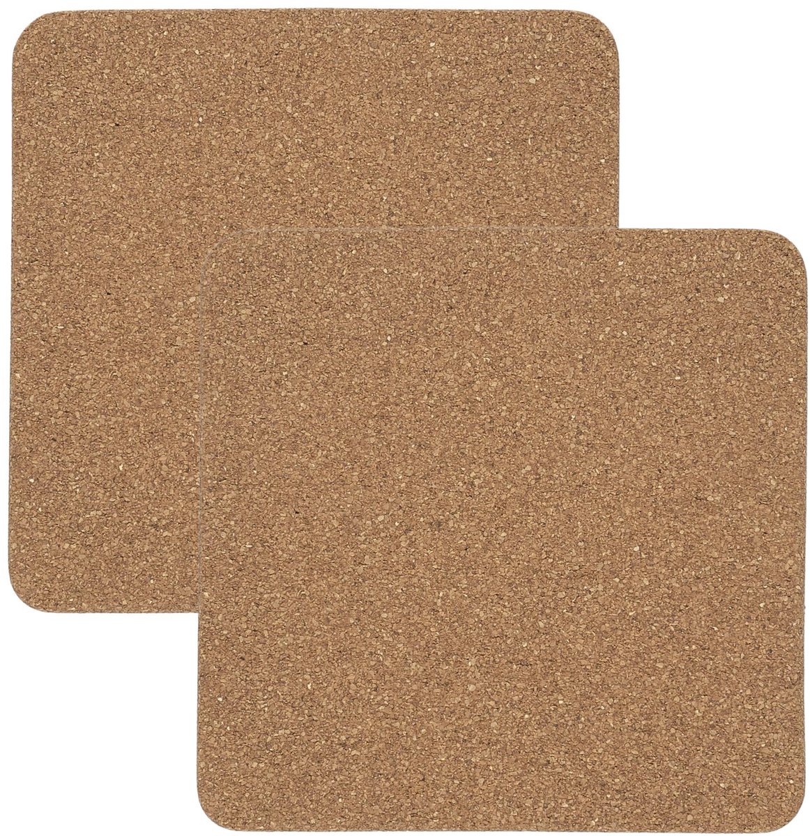 Cook Concept Onderzetter - 2x - kurk - vierkant - D19 cm - voor pannen - hittebestendig