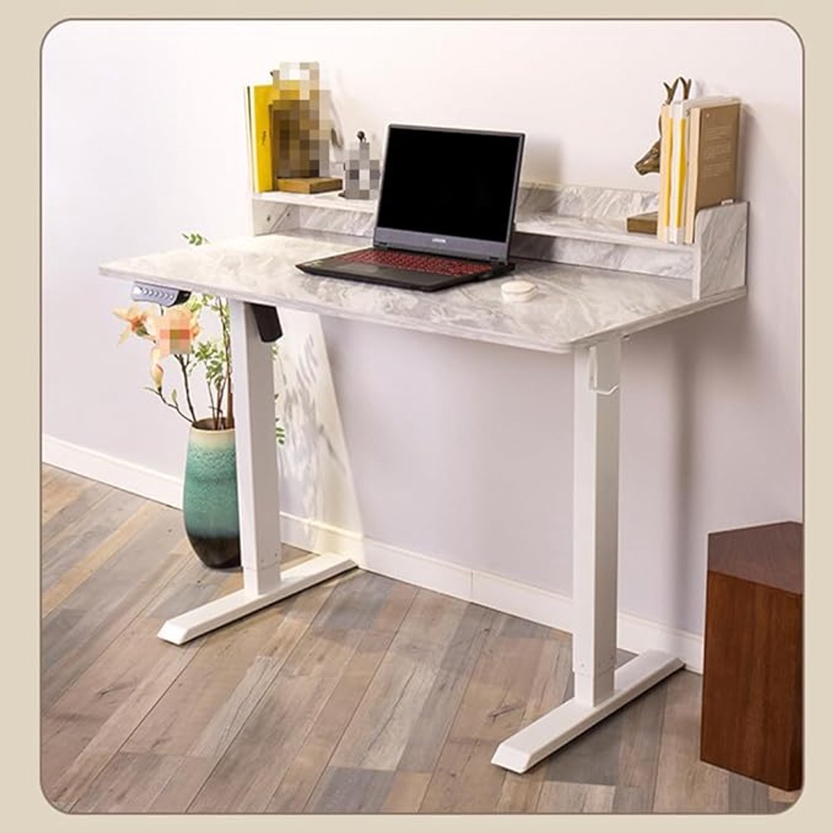 Elevate Pro Electric Height-Adjustable Standing Desk with Double Drawers – Ergonomic Sit-Stand Computer Desk for Home Office – White Workstation with Spacious Storage & Durable Steel Frame – 75–113 cm Adjustable Height HomeByNicole