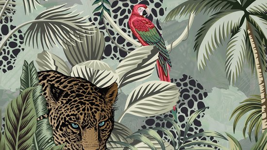 Pure dekbedovertrek jungle print - Lits jumeaux 240x200/220 cm - Groen - Microvezel — afbeelding 4