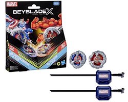 Hasbro Beyblade X and Marvel Collab Captain America 4-70GB vs. Red Hulk 1-80R Action toys