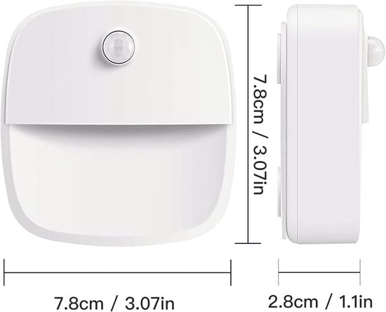 LED-nachtlampje met bewegingssensor, 3-pack nachtlampje met bewegingssensor voor binnen, zelfklevende trapverlichting voor gang, slaapkamer, kinderkamer - warm wit van Aigostar — afbeelding 5