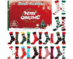 Adventskalender 2025 - Adventskalender - Unisex Sokken Set Multi-kleur - 24 Dagen Verrassing - Kerst Cadeau - Comfortabel en Warm - Random Kleuren - Kerst Aftelkalender