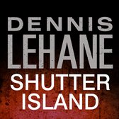 Boekomslag met de tekst DENNIS LEHANE SHUTTER ISLAND op een rood-bruine, rokerige achtergrond.