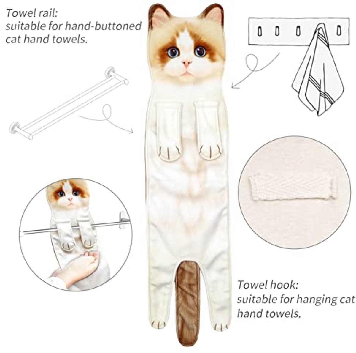 Sneldrogende Absorberende Handdoek voor Keuken en Badkamer - Schattige Dierenpatronen