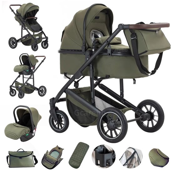 Fytura - 3-in-1 Kinderwagen Groen - Aluminium Frame - - Fytura - €220,00