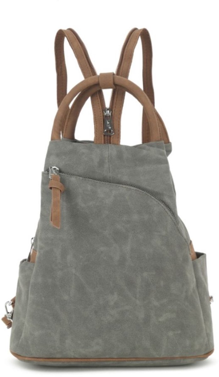Dames Rugtas Grijs - Trendy Dames Tas - Betaalbare Tassen - Luxe Kwaliteit - Soepel